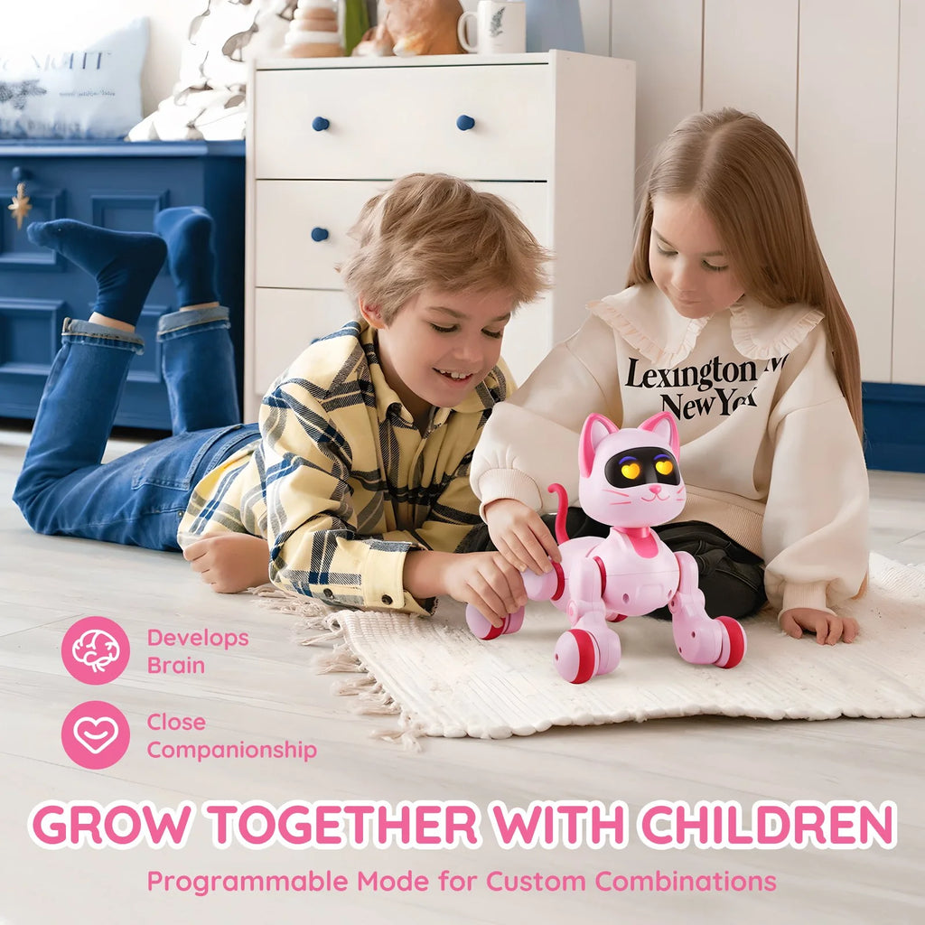 VEVOR Programmable Remote Control Robot Cat Toy for Kids - Interactive Talking and Dancing Features