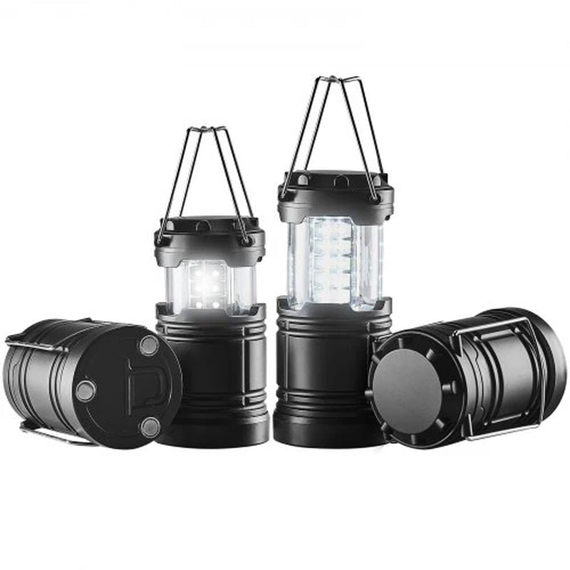 VEVOR Set of 4 Collapsible LED Battery-Powered Camping Lanterns