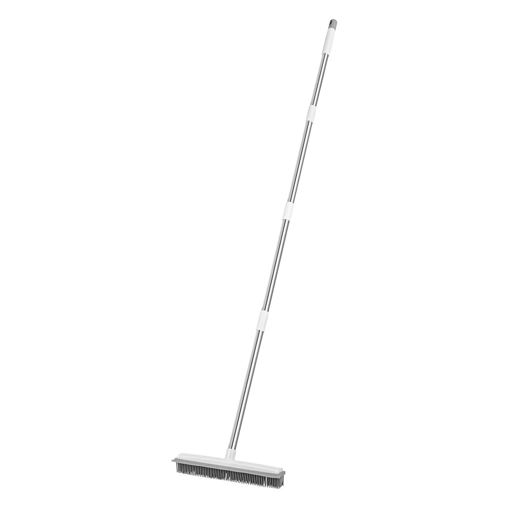 Adjustable Long Handle Rubber Broom for Effective Pet Hair Removal - 58.46 inches