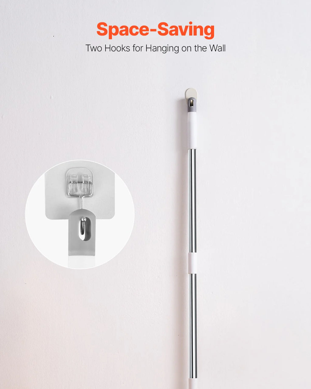 Adjustable Long Handle Rubber Broom for Effective Pet Hair Removal - 58.46 inches