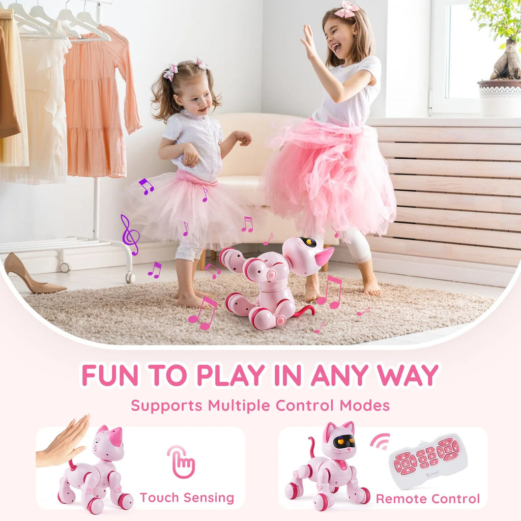 VEVOR Programmable Remote Control Robot Cat Toy for Kids - Interactive Talking and Dancing Features