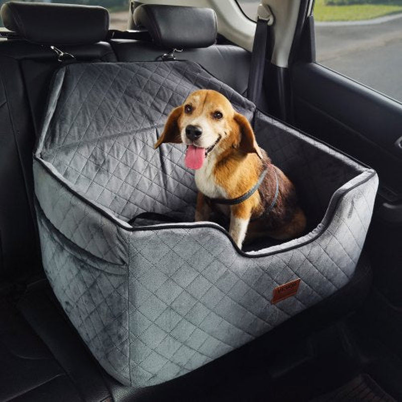 VEVOR Premium Dog Booster Car Seat for Medium to Large Dogs up to 55 lbs - Gray