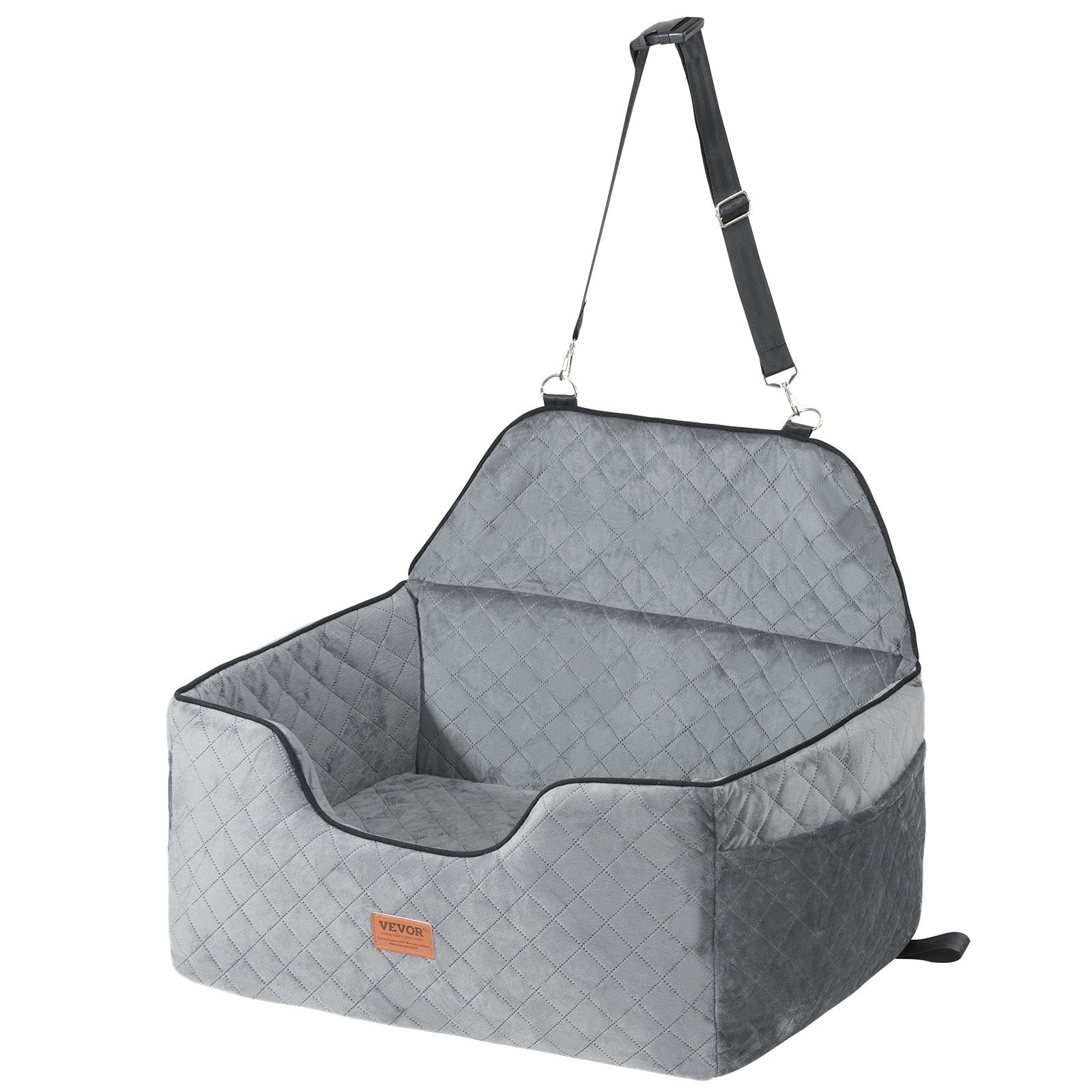 VEVOR Premium Dog Booster Car Seat for Medium to Large Dogs up to 55 lbs - Gray